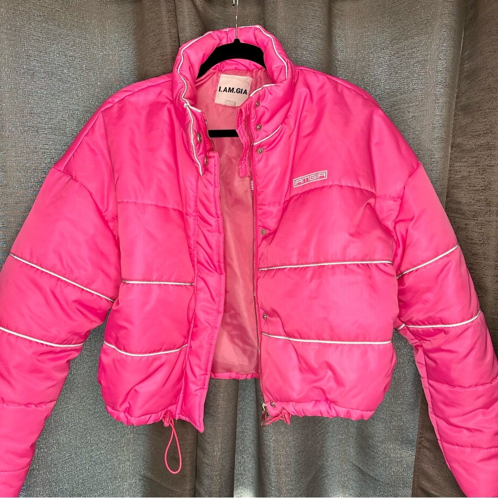 I.AM.GIA cropped puffer coat hot pink